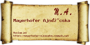 Mayerhofer Ajnácska névjegykártya