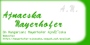 ajnacska mayerhofer business card